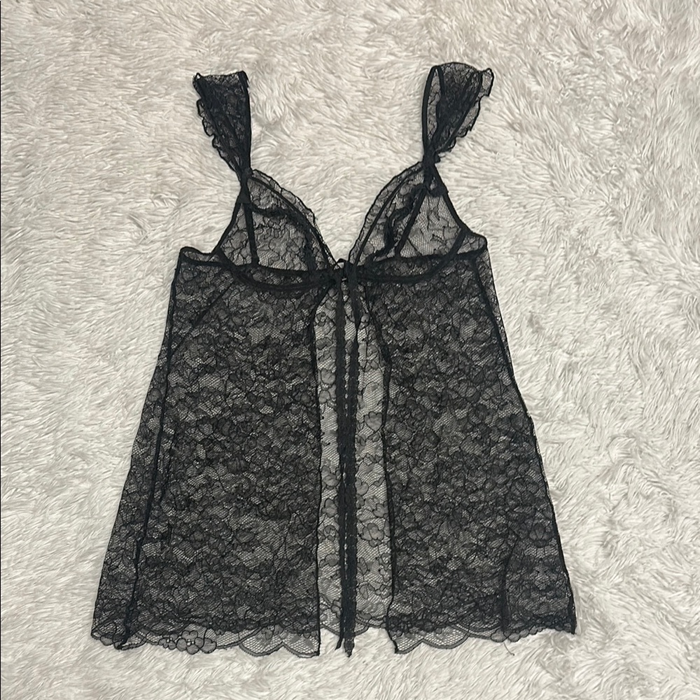 90’s Victoria’s Secret Elegant Black Lace Babydoll